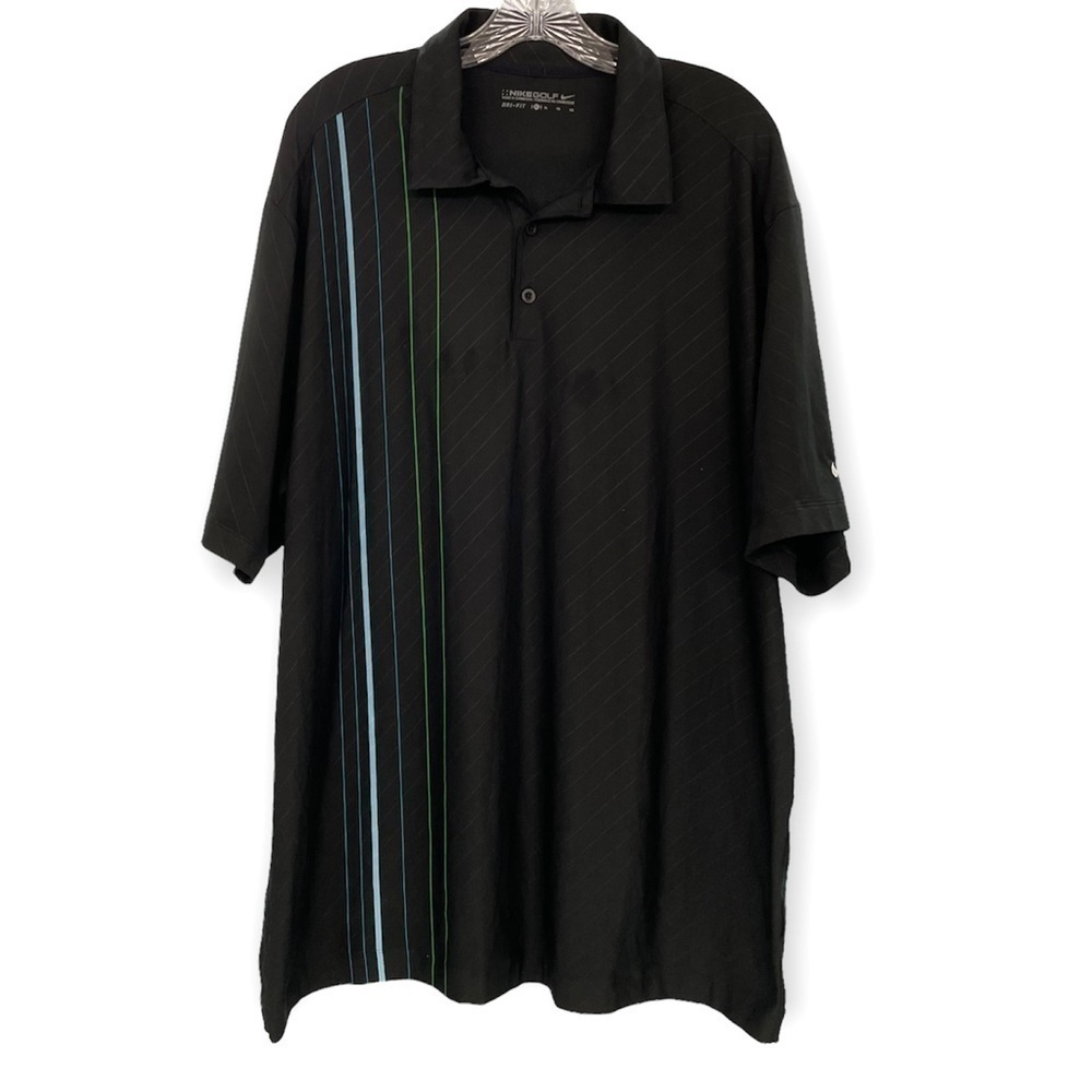 Nike Golf Dri-Fit lightweight short sleeve shirt, Charlie Sheen stripes, XL‌‌‌‌‍